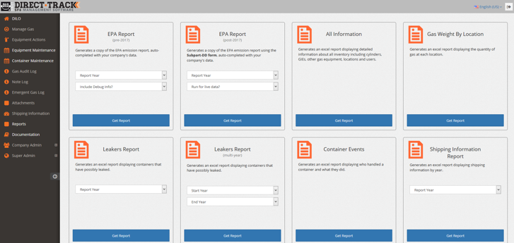 [Translate to Französisch:] Reports Function- DILO Direct-Track SF6 Gas Management Software