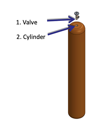 Common SF6 leak detection points in gas cylinders